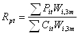 Computation Formula and weights (a)