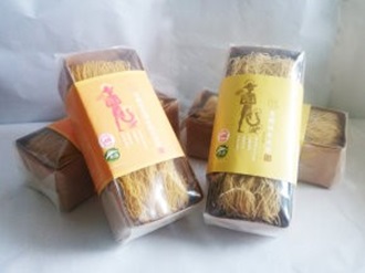 Guantian wetland companion agro-series: organic rice vermicelli product line (wholegrain and pumpkin).