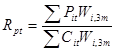 Computation Formula and weights (a)